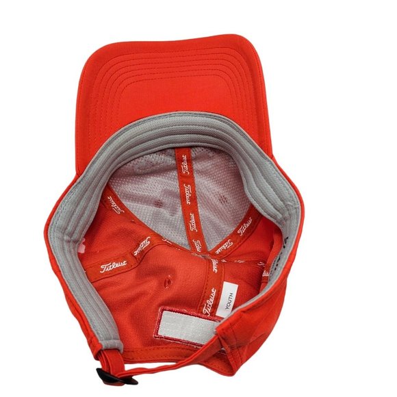 Titleist FootJoy FJ Pro-V1 Orange Strapback Youth Baseball Cap Hat Adjustable - Picture 4 of 5